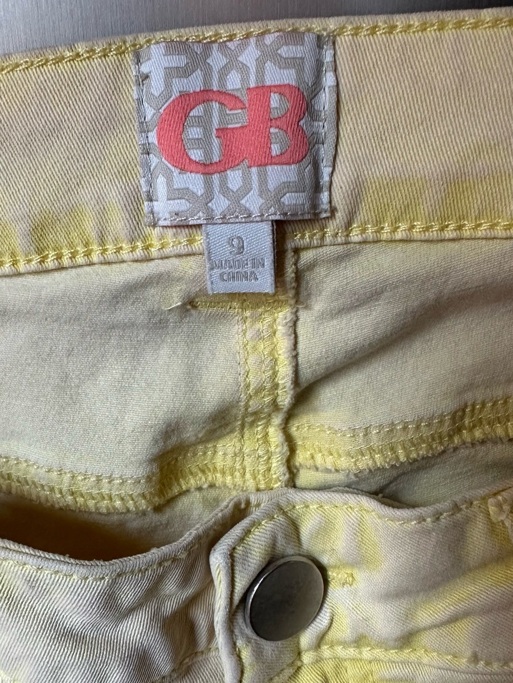 Gianni Bini Girls Yellow Cotton Blend Jeans